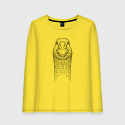 Лонгслив хлопковый женский Гусь анфас, цвет: желтый