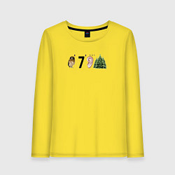 Лонгслив хлопковый женский Ребус взрослый, цвет: желтый