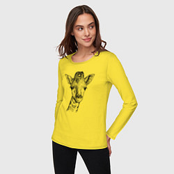 Лонгслив хлопковый женский Жирафёнок, цвет: желтый — фото 2