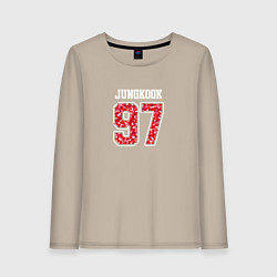 Лонгслив хлопковый женский Jungkook legendary, цвет: миндальный