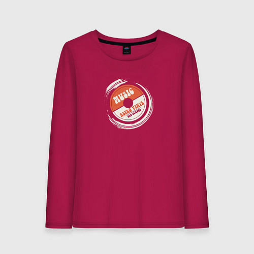 Женский лонгслив Ретро музыка / Маджента – фото 1