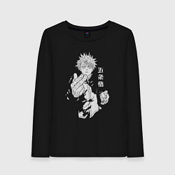 Лонгслив хлопковый женский Техника Годжо, цвет: черный