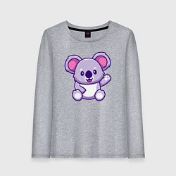 Лонгслив хлопковый женский Привет от коалы, цвет: меланж