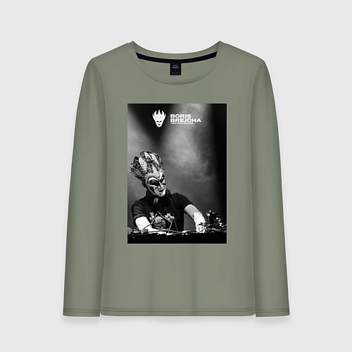 Женский лонгслив Boris Brejcha high tech minimal / Авокадо – фото 1