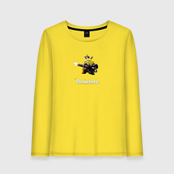 Лонгслив хлопковый женский Palworld monster logo, цвет: желтый