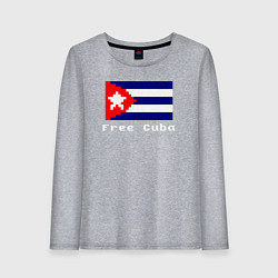 Лонгслив хлопковый женский Free Cuba, цвет: меланж