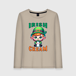 Лонгслив хлопковый женский Irish Cream, цвет: миндальный