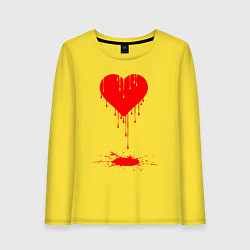 Лонгслив хлопковый женский Bloody heart, цвет: желтый