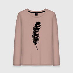 Лонгслив хлопковый женский Перо ангельское, цвет: пыльно-розовый