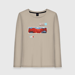 Лонгслив хлопковый женский Depeche Mode - Stripped single, цвет: миндальный