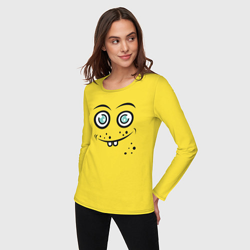 Женский лонгслив Funny emoji / Желтый – фото 3