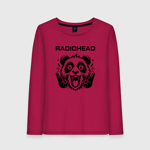 Женский лонгслив Radiohead - rock panda / Маджента – фото 1