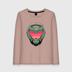 Лонгслив хлопковый женский Pink Doomguy, цвет: пыльно-розовый