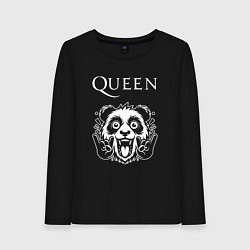 Лонгслив хлопковый женский Queen rock panda, цвет: черный