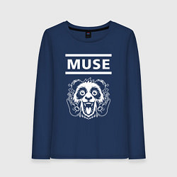 Лонгслив хлопковый женский Muse rock panda, цвет: тёмно-синий