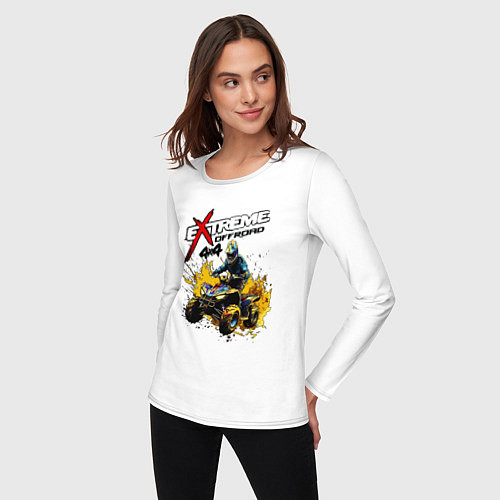 Женский лонгслив Квадрокросс экстрим / Белый – фото 3