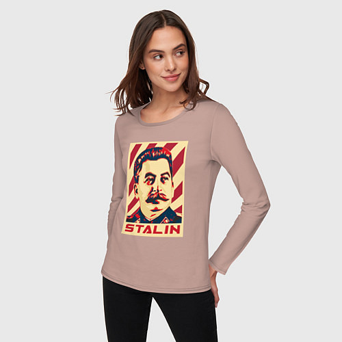 Женский лонгслив Stalin face / Пыльно-розовый – фото 3