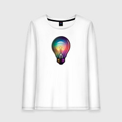 Женский лонгслив Радужная электрическая лампочка