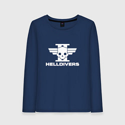 Лонгслив хлопковый женский Helldivers 2: Logo, цвет: тёмно-синий