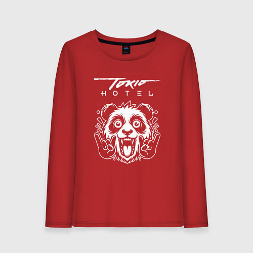 Женский лонгслив Tokio Hotel rock panda / Красный – фото 1
