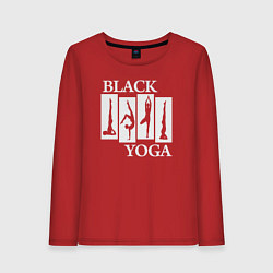 Лонгслив хлопковый женский Black yoga, цвет: красный