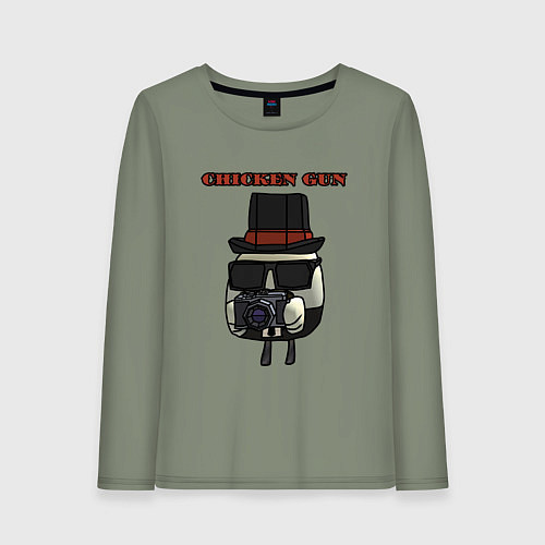 Женский лонгслив Чикен ган фотограф / Авокадо – фото 1
