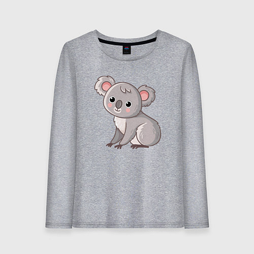 Женский лонгслив Cute koala / Меланж – фото 1