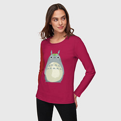 Лонгслив хлопковый женский Neighbor Totoro, цвет: маджента — фото 2