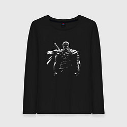 Лонгслив хлопковый женский Силуэт Гатса в тени, цвет: черный