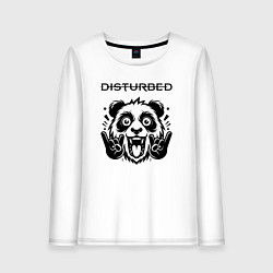 Лонгслив хлопковый женский Disturbed - rock panda, цвет: белый