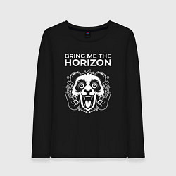 Лонгслив хлопковый женский Bring Me the Horizon rock panda, цвет: черный