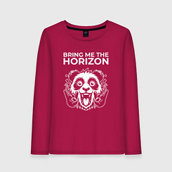 Лонгслив хлопковый женский Bring Me the Horizon rock panda, цвет: маджента