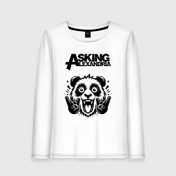 Лонгслив хлопковый женский Asking Alexandria - rock panda, цвет: белый