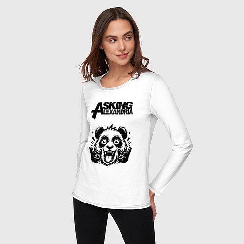 Женский лонгслив Asking Alexandria - rock panda / Белый – фото 3