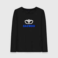 Лонгслив хлопковый женский Daewoo sport auto logo, цвет: черный