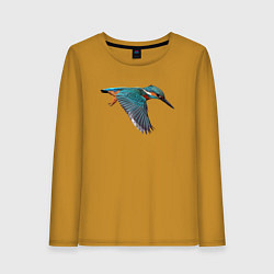 Женский лонгслив Зимородок летит