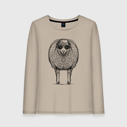 Лонгслив хлопковый женский Овечка модная, цвет: миндальный