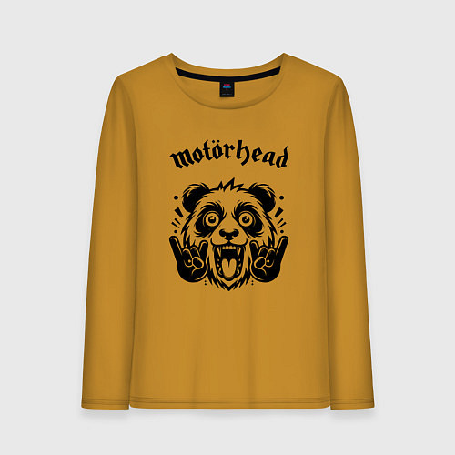 Женский лонгслив Motorhead - rock panda / Горчичный – фото 1