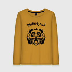 Лонгслив хлопковый женский Motorhead - rock panda, цвет: горчичный