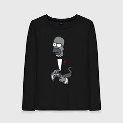 Лонгслив хлопковый женский Homer godfather, цвет: черный