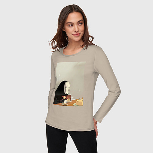 Женский лонгслив Каонаси чаепитие / Миндальный – фото 3