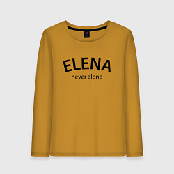 Лонгслив хлопковый женский Elena never alone - motto, цвет: горчичный