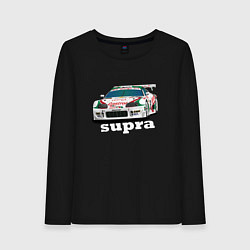Лонгслив хлопковый женский Toyota Supra Castrol 36, цвет: черный