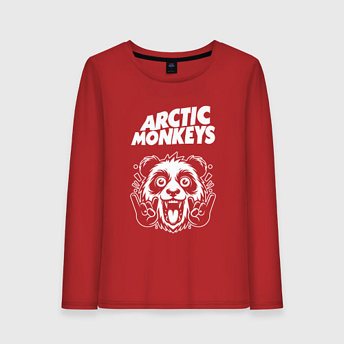 Женский лонгслив Arctic Monkeys rock panda / Красный – фото 1