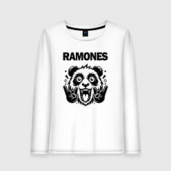 Лонгслив хлопковый женский Ramones - rock panda, цвет: белый
