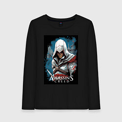 Женский лонгслив Assassins creed белый кинжал