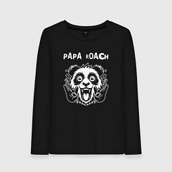 Лонгслив хлопковый женский Papa Roach rock panda, цвет: черный