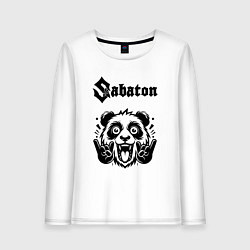 Лонгслив хлопковый женский Sabaton - rock panda, цвет: белый