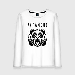 Лонгслив хлопковый женский Paramore - rock panda, цвет: белый