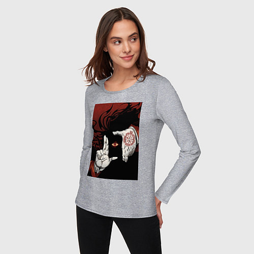 Женский лонгслив Хеллсинг Алукард Вампир / Меланж – фото 3